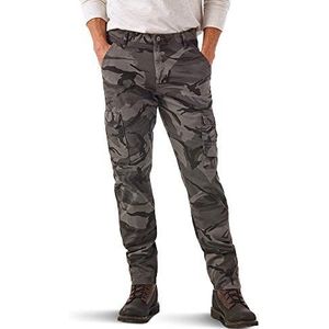 Wrangler Authentics Taps toelopende cargobroek voor heren, grijs/camouflage, 36W/34L, Grijs/Camouflage