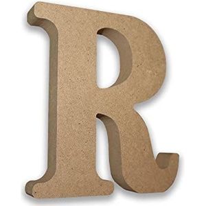 MDF-houten letters om te knutselen, letters R (13 cm hoog x 2 cm diepte), MDF-houten letters, grote vrijstaande letters van MDF-hout, voor knutselen, namen en decoratie (letter R)