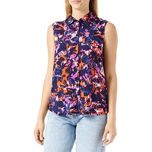 Gerry Weber 860058-66443 Damesblouse, blauw/paars/roze bedrukt.