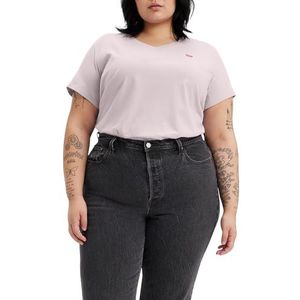 Levi's T-shirt met V-hals plus size niet-grafische T-shirts voor dames, Paars krijt