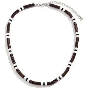 SUJHAL Herenketting met houten kralen, patchwork houten kralen, modieuze herenketting, gemengde kleur ketting voor heren, unieke stijl ketting, parel, houten kralen, Parel