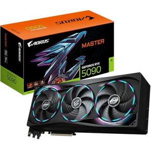 Gigabyte AORUS GeForce RTX 5090 Master 32G grafische kaart 32 GB GDDR7, 512 bits, PCI-E 5.0, 2655 MHz, 3x DP 2.1a, 1x HDMI 2.1b, GV-N5090AORUS M-32GD