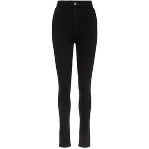 PIECES Jeans Skinny Fit Hoge Taille, zwart.