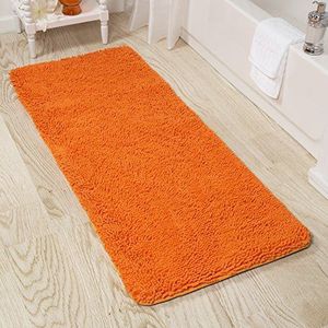 Lavish Home Memory Foam Shag Bath 2 voet van 5 voet, oranje