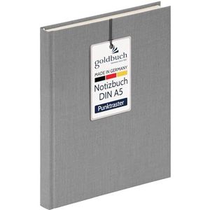 goldbuch 64 0104 Summertime Note A5 linnen notitieboek, Bullet Journal met 200 pagina's met crèmekleurige stippen, 100 g/m², zuurvrij en inktonafhankelijk, hardcover met bladwijzer en draadbinding,