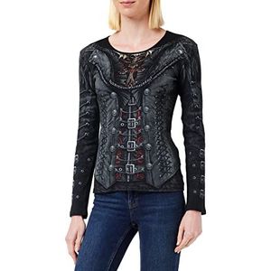 Spiral - Dames - GOTHESS WRAP - losse top zwart, zwart.