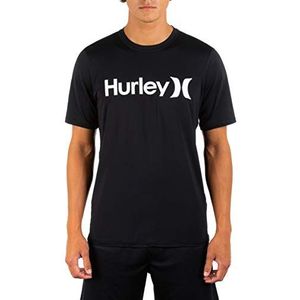Hurley M OAO Hybrid SS Tee Rash Guard T-shirt voor heren, zwart.
