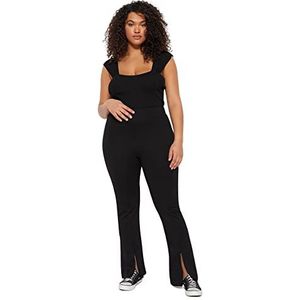 Trendyol Pantalon taille haute coupe skinny grande taille pour femme, noir, 3XL, Noir, 3XL grande taille