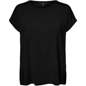 Vero Moda Vmava T-shirt voor dames, effen SS Top Gajrs Noos, zwart.