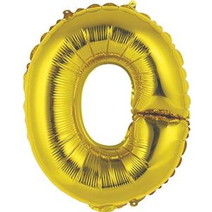Folieballon in de vorm van een letter O, 35 cm, goudkleurig