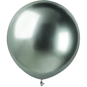 Set van 25 hoogwaardige metalen ballonnen van natuurlijk latex G150 (Ø 48 cm / 19 inch) in metallic zilver