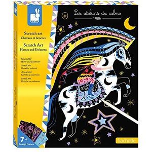 Janod - Vanaf 7 jaar oud - Creative Kit Scratch Art Horses And Unicorns - Les Ateliers du Calme - Dexterity and Concentration - J07895