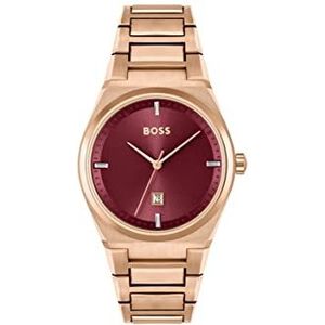 BOSS Dameshorloge analoog kwarts met oogjes - Gouden roestvrijstalen armband - 1502671 rood armband, Rood, Armband