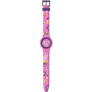 Kids Licensing Peppa Pig Digitaal horloge voor kinderen, bedrukt design, duurzaam kinderhorloge, verstelbaar kinderhorloge, versterkte lunet, leerhorloge, officieel gelicentieerd product, meerkleurig, 1 Unidad (1 pak), band
