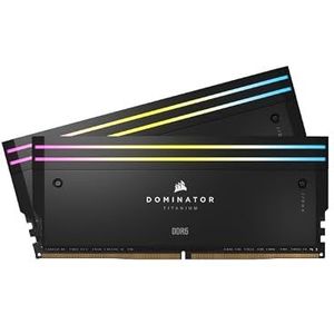 CORSAIR DOMINATOR Titanium RGB DDR5 RAM 32 GB (2 x 16 GB) DDR5 6000 MHz CL30 Intel XMP iCUE - zwart (CMP32GX5M2B6000C30)