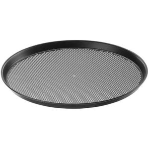 HENDI Pizzablet geperforeerd, bakplaat, pizzapan, ideaal voor het gelijkmatig bakken van pizza, Ø 400 x H 25 mm, koolstofstaal