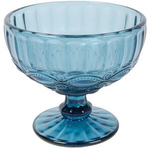 Set van 6 dessertglazen 'Vintage' 380 ml Ø 12 x 10,5 cm kristalblauw