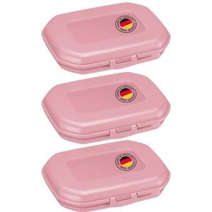 Westmark 235122EP Snackbox van kunststof met kliksluiting, 300 ml, hoogte ca. 3,7 cm, roze, 3 stuks