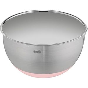 Emsa K32718 Prep&Bake mengkom van roestvrij staal, 18 cm, antislip bodem, perfecte stabiliteit, schenktuit voor nauwkeurig uitgieten, vaatwasmachinebestendig, krasbestendig, stapelbaar, roestvrij