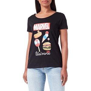 Marvel Womarcots035 T-shirt voor dames, zwart.
