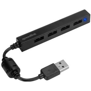 Speedlink SNAPPY Slim USB Hub, 4-poort, USB 2.0, passief, zwart