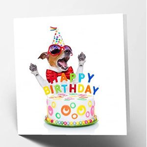 Maturi Blanco wenskaart met opschrift ""Happy Birthday Dog
