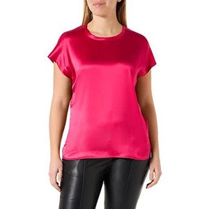 Pinko Farida Blusa Satin Stretch T-shirt korte mouwen P46_Pink Rosso, 42 Dames, P46_roze Rosso, 42, P46_roze Rosso