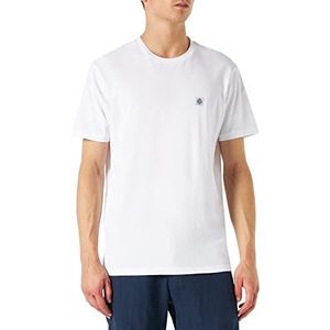 Springfield Camiseta Pique Caja T-shirt, korte mouwen, voor heren, Wit.