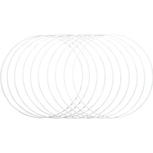 Rayher metalen ringen, wit, verpakking van 10 stuks, diameter 30 cm, 3,5 mm diameter opening, creatieve beeldende kunst, bloemschikken, decoraties, bruiloftsversiering, ceremonies, dromenvangers, macramé, mobiel - 25218102