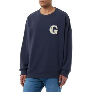 GANT Sweat-shirt à col en C G Graphic pour homme, Bleu nuit, 4XL