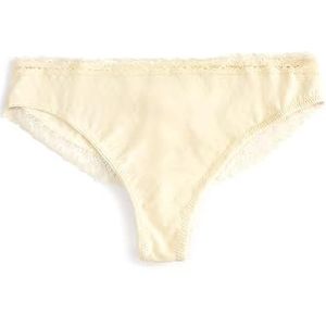 Koton Culotte brésilienne en dentelle tissée pour femme, Beige (055), M