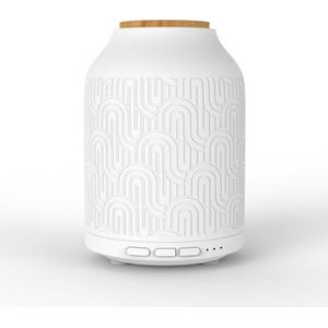 Zen'Arôme Praag Wifi etherische oliediffuser – slimme elektrische diffuser compatibel met Alexa/Google Home – volledige controle op de Tuya Smart app – natuurlijke materialen hout en keramiek