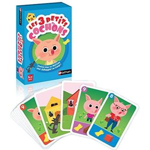 Nathan - De 3 biggetjes - vouwspel voor kinderen vanaf 5 jaar - kaartspel voor 2 tot 4 spelers