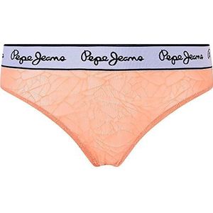 Pepe Jeans Mesh Thong Bikiniondergoed voor dames, 1 stuk, Oranje (perzik)