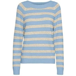 Vmdoffy Ls Ga Noos blouse met ronde hals, hemelsblauw, L, Hemelsblauw