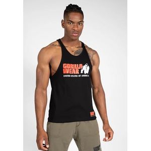 Gorilla Wear Klassieke fitness-tanktop – zwart – bodybuilding sport vrije tijd met lichte en comfortabele logoprint voor optimale beweging – van katoen