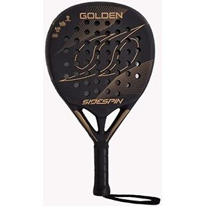 SideSpin SS Golden FCT 3K Black Sandy Full Carbon Textured padel racket voor kracht + controle + uniseks effect voor volwassenen