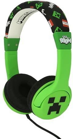 Minecraft - kinderkoptelefoon - volumebegrenzing - verstelbaar - comfortabel (groen)