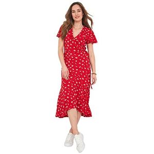 Joe Browns asymmetrische jurk met ruches, casual, voor dames, Rood