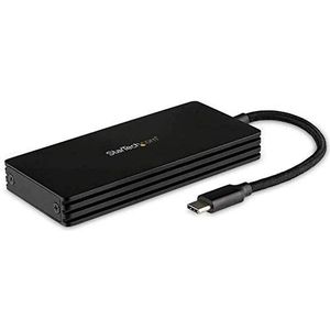 StarTech.com Externe M2 SATA SSD behuizing met geïntegreerde USB-C kabel, M.2 SATA naar USB 3.1, 10 Gbps (SM21BMU31CI3)