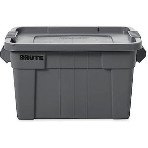 Rubbermaid Commercial Products BRUTE FG9S3100GRAY Tote met deksel, 75 l, grijs