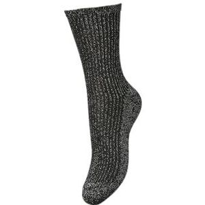 PIECES Pcsebby Glitter Stripe Socks Noos Damessokken (1 stuk), Zwart/strepen: zwart