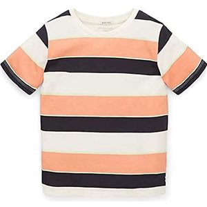 TOM TAILOR Jongens T-Shirt 31406 Multicolor Peach Block Stripe, 128-134, 31406 - Multicolor Peach Block Stripe