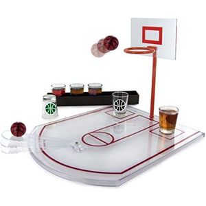 MISTER GADGET MG3039 Drinkspel, basketbal, PP/glas, wit, 24 x 31 x 22,5 cm