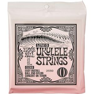 Ernie Ball Concert/Tenor Clear Nylon Ball End Ukelele Strings W/Wound G