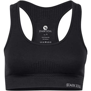 STARK SOUL Sportbeha - afneembare cups, medium ondersteuning | zwart-groen mix | maten S, M, L en XL, zwart.