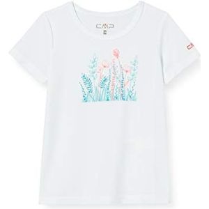 CMP T-shirt voor buiten, ademend, E met antibacteriële behandeling, T-shirt voor kinderen en meisjes, glas wit