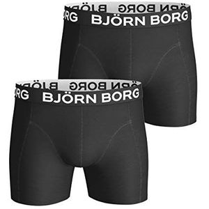 Björn Borg Sammy boxershort voor heren, set van 2, zwart, wit ondergoed voor heren, zwart.