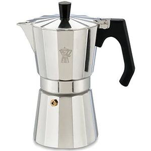 PEZZETTI, Luxexpress koffiezetapparaat voor 6 kopjes, van aluminium, ergonomische handgreep, hittebestendig, voor gas, elektrisch en glaskeramiek