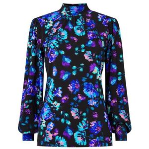 Joe Browns Bright Boho Floral Long Sleeve Jersey Top Shirt Dames, zwart.